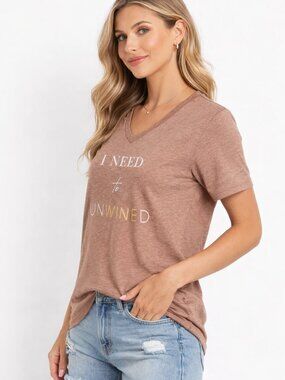 Danskin Unwined Tee Small Pink V-Neck Soft Cute 🍷✨ Camiseta Rosa Casual Mujer
